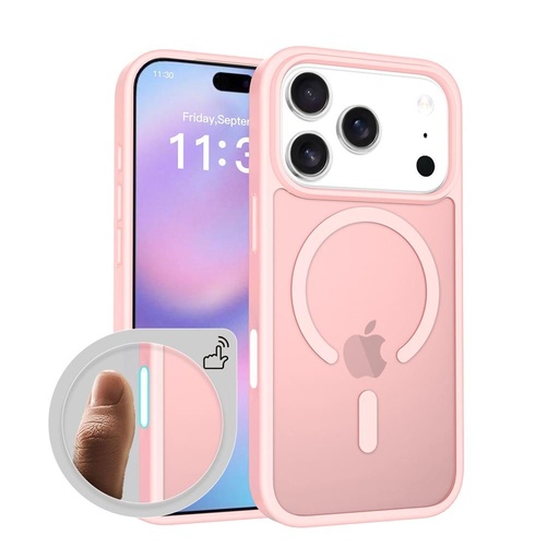 Apple iPhone 17 Pro Max Roar Haptic Button Matte MagSafe husă spate (Roz)