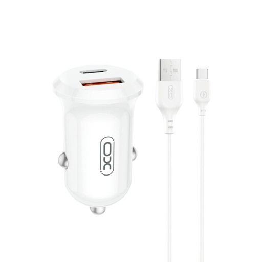 XO CC69 Mini Smart auto încărcător (Alb) - 30W, A+C