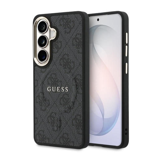 Guess PU Leather 4G Auriu Frame Magnetic husă Samsung Galaxy S26+ (Negru) - GUHMS26MP4MSEGCK