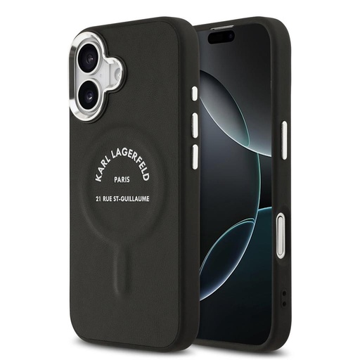 Karl Lagerfeld PU RSG Logo MagSafe husă iPhone 17 (Negru) - KLHMP17SPSKRSGEK