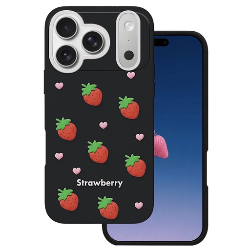 Apple iPhone 17 Pro Max Strawberry husă spate (Negru)