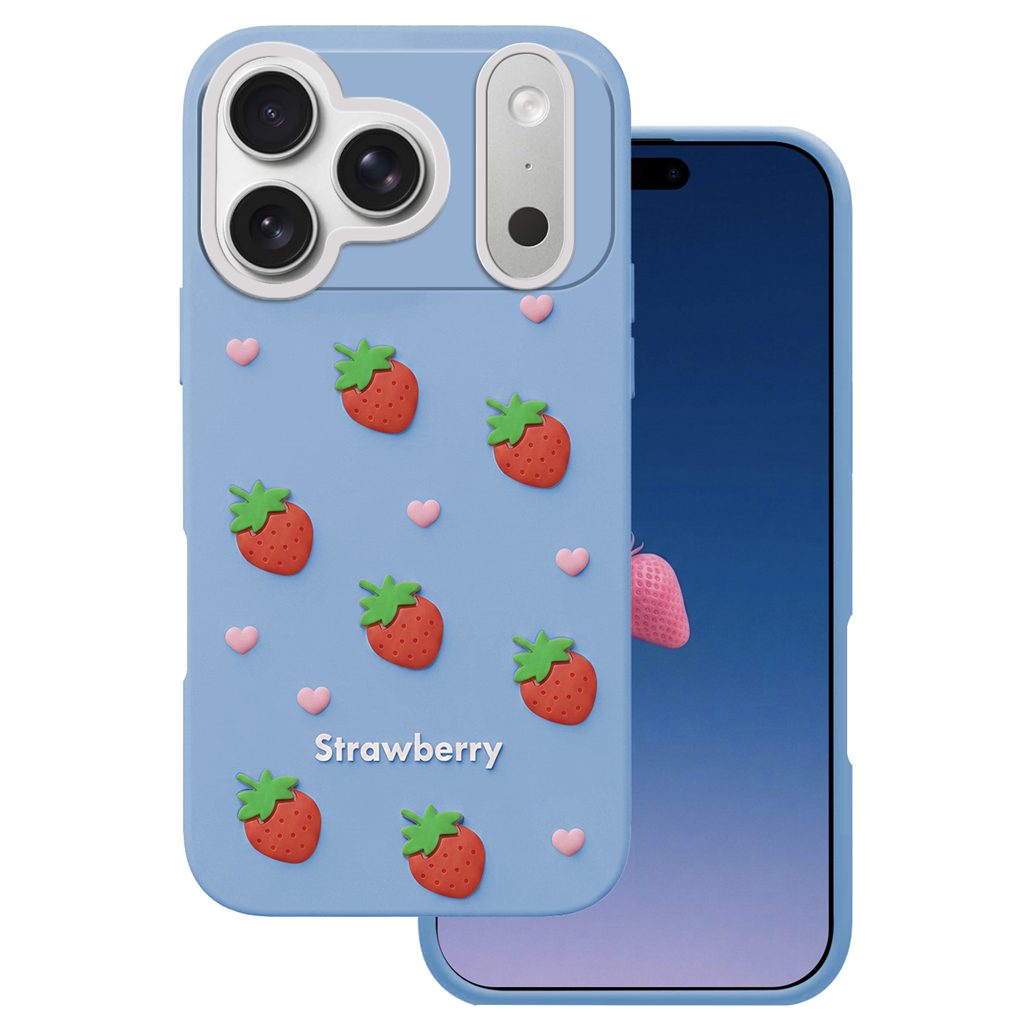 Apple iPhone 17 Pro Max Strawberry hátlap tok (Kék)
