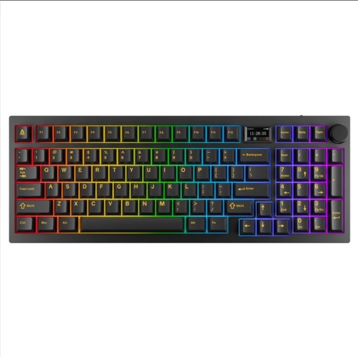 AVAX GM03 PRO 98% Gasket RGB Tri-mode mecanic tastatură (Negru) - Gateron yellow comutator, maghiar layout