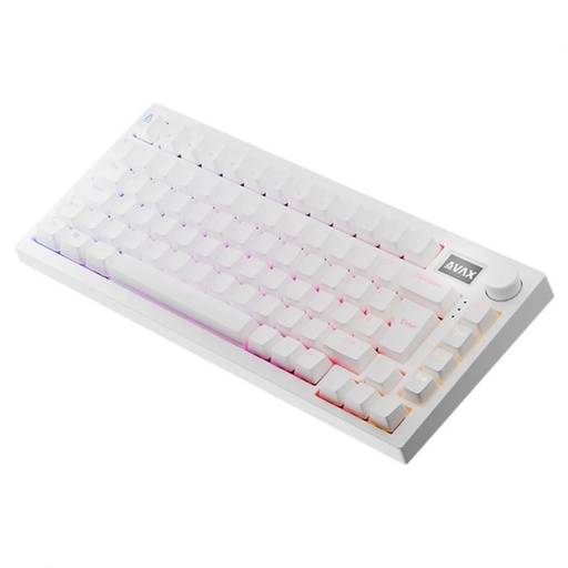 AVAX GM02 PRO 75% Gasket RGB Tri-mode mecanic tastatură (Alb) - Gateron red comutator, maghiar layout