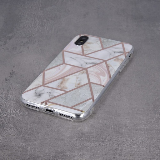 Apple iPhone 12 Pro Max geometric marmur husă spate (Roz)