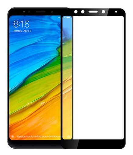 Xiaomi Redmi Note 5 5D sticlă securizată complet pentru ecran, transparent (negru ramă)