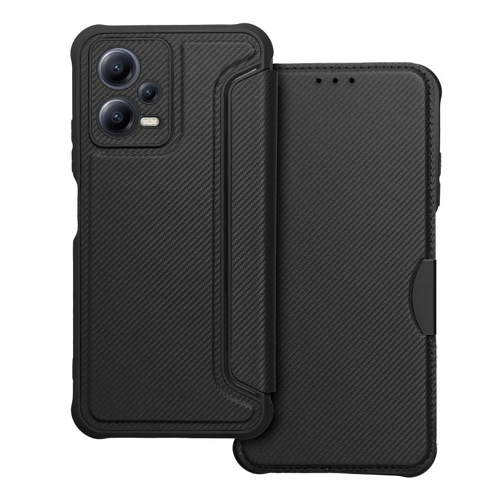 [362198] Xiaomi Redmi Note 12 5G Razor magnetic shockproof book case (Black)