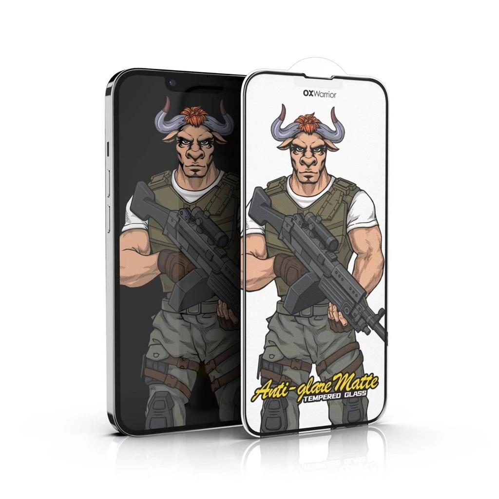 [112320110349] Xiaomi Redmi Note 12 4G / Redmi Note 12 5G / Poco X5 OX Warrior Mr. Soldier ujjlenyomat mentes matte tempered glass clear (black k