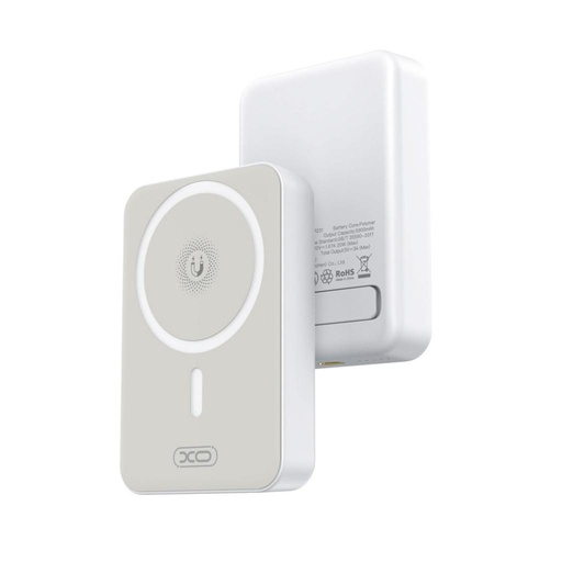 XO PR231 power bank 10000 mAh (Alb) – fără fir încărcare rapidă 15W, PD 20W, cu suport design