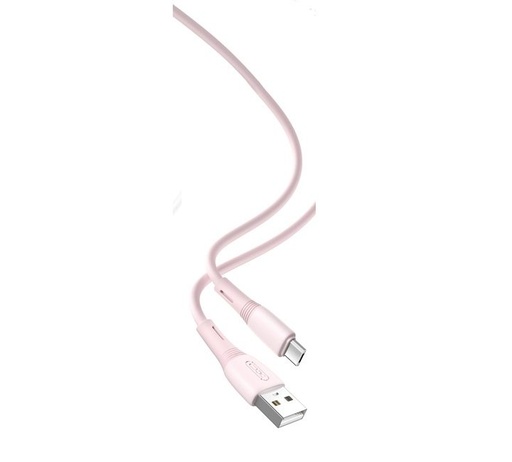 XO NB225 micro USB cablu de date (Roz) – silicon, bicolor design