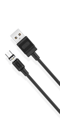 XO NB187 micro USB cablu de date (Negru) – 1 m, 2.1A, PVC, magnetic conexiune