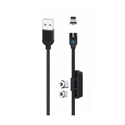 XO NB128 magnetic cablu de date (Negru) – 3 az 1-ben conector