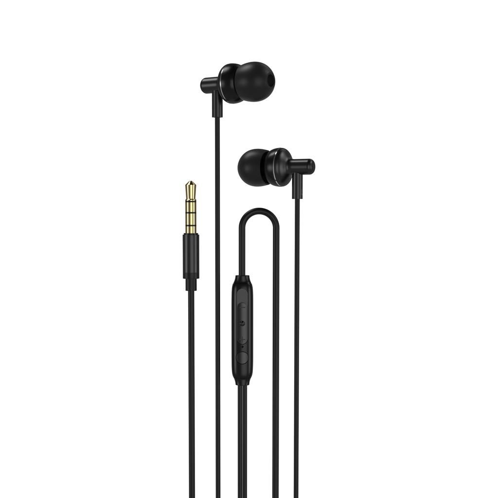 [6920680877454] XO EP35 wired earphones, with microphone, 3,5mm Jack with connector, black