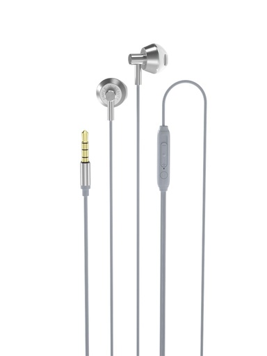 XO EP34 cu fir căști, cu microfon, 3,5mm Jack cu conector, gri