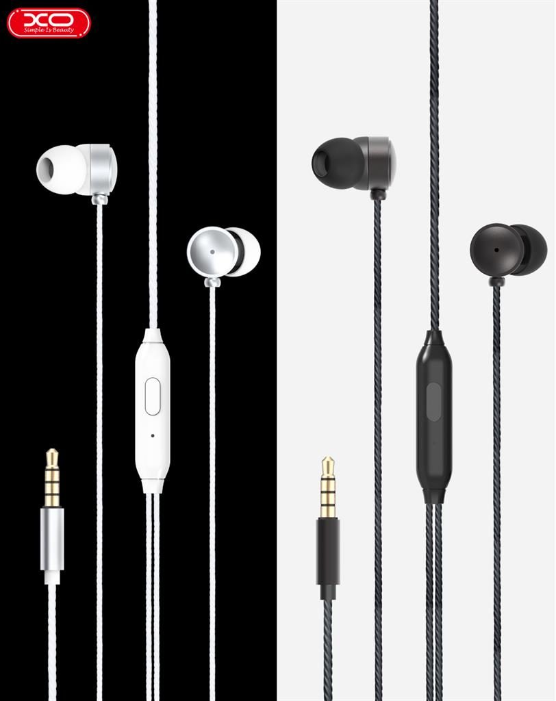 [6920680865352] XO EP11 wired earphones, with microphone, 3,5mm Jack with connector, black