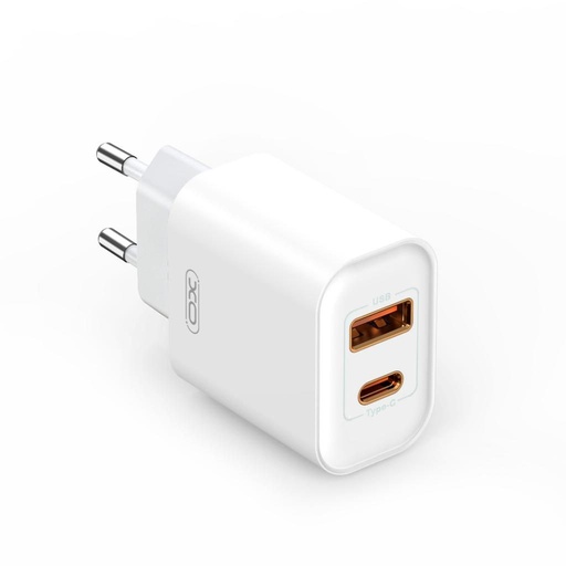 XO CE12 PD 20W încărcător rapid (Alb) – USB-C 20W + USB-A 18W
