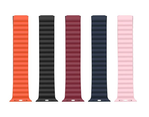 [6920680825721] XO BT01B magnetic silicone watch strap Apple Watch 42/44/45 mm (Black–Red)
