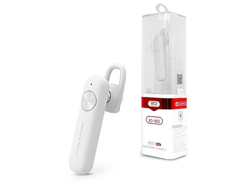 XO BE5 bluetooth headset, BT v4.2, 2 ceas de încărcare timp, 4 ore muzică/apel, Micro USB încărcare, alb