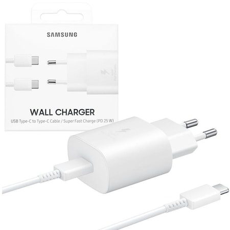 [EP-TA800XWEGWW-BULK] Samsung PD fast charger USB-C with cable 25W (White) – ECO packaging