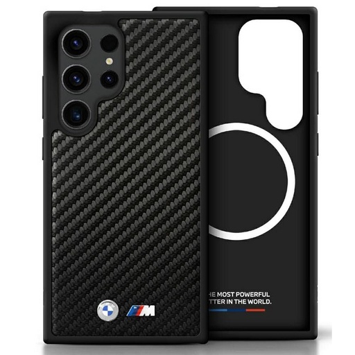 Samsung Galaxy S25 Ultra BMW PU Carbon MagSafe husă (Negru) - BMHMS25L24PUCILK