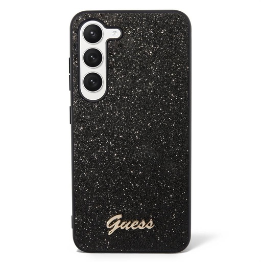 Samsung Galaxy S23+ Guess Glitter Flakes Metal Logo husă (Negru) - GUHCS23MHGGSHK