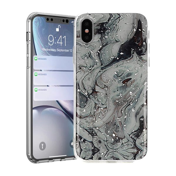 [FP5900217308171] Samsung Galaxy A70 Vennus marble stone back cover case (Black)