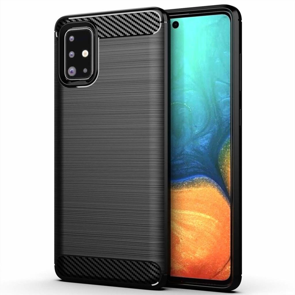 [5904161114895] Samsung Galaxy A51 forcell carbon back cover case, (Black)