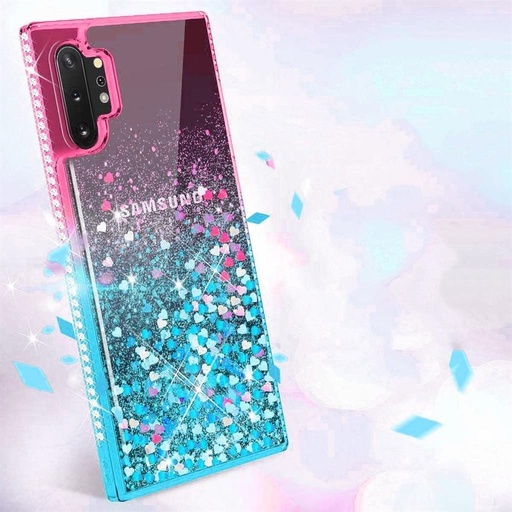 Apple iPhone 12 Pro Max diamond liquid husă spate, (roz-albastru)