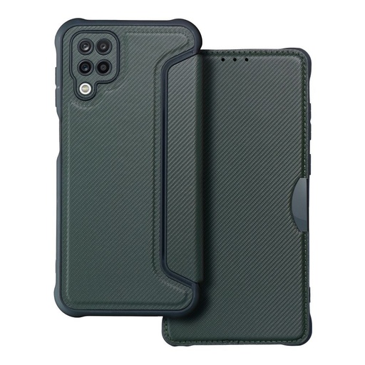 Samsung Galaxy A12 Razor magnetic anti-șoc husă tip carte (Verde)