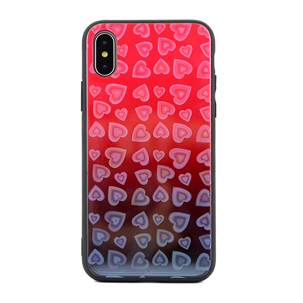 [FP040472] Huawei Mate 20 Lite heart glass back cover case (Red)