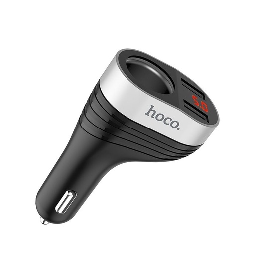 Hoco Z29 auto încărcător, brichetă auto mufă, 5V 2,1A, 2 USB, negru