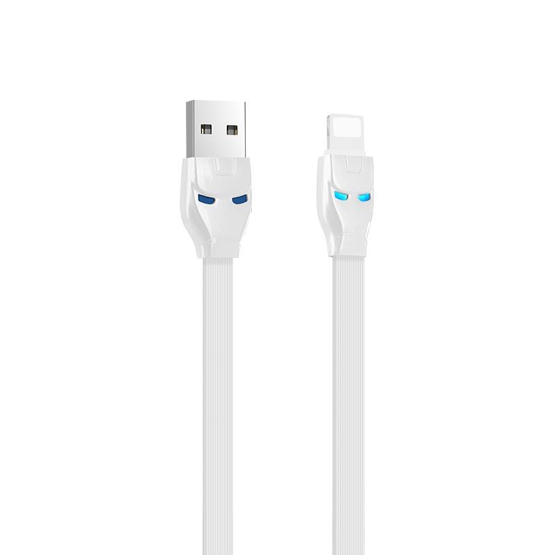 [6957531049395] Hoco U14 lightning cable, 2.4A, LED status indicator, 1.2M, white