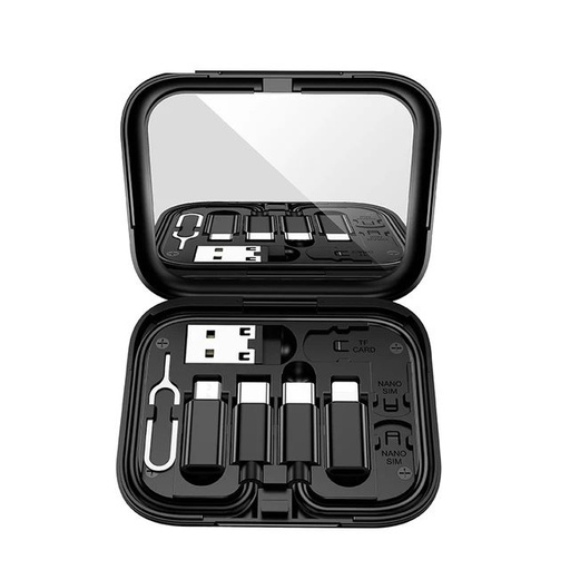 Hoco U114 multifuncțional 6 az 1-ben cablu de încărcare set,SIM cu ac, cu oglindă