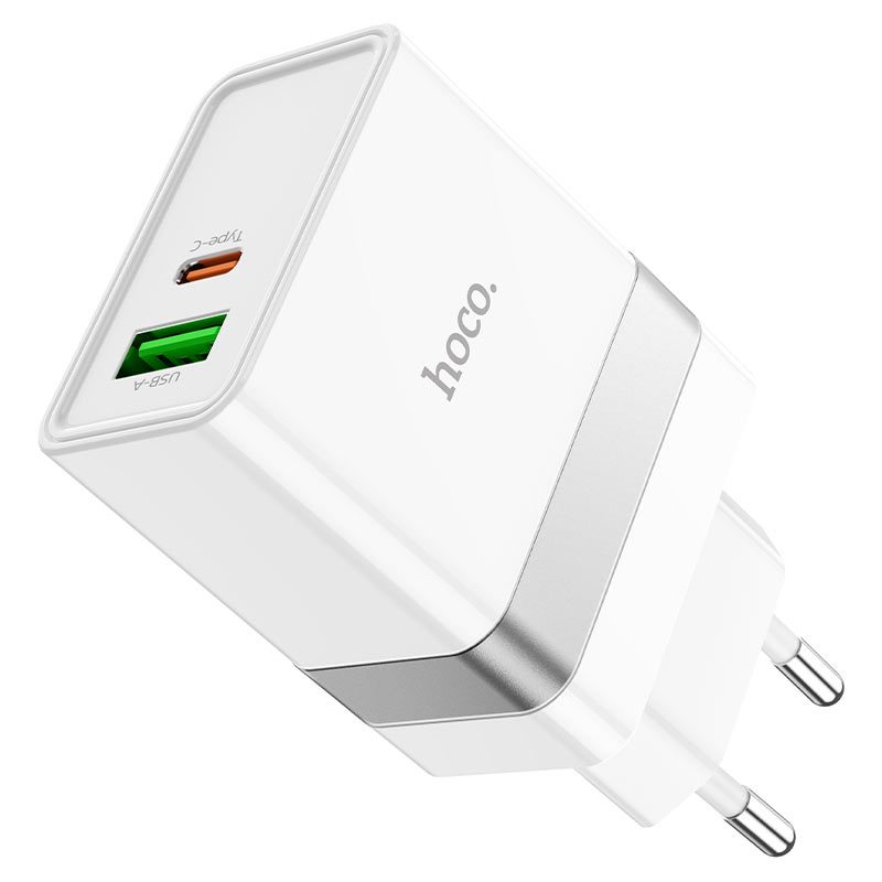 [6931474757777] Hoco N21 fast charger (PD + QC charging), white