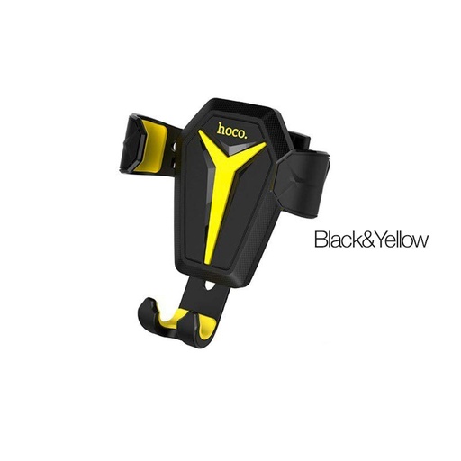 Hoco CA22 suport auto (pentru grilă ventilație), 360 grade rotativ, negru/ galben