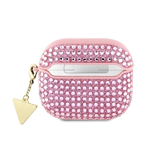 Guess Rhinestones Triangle Metal Logo husă AirPods 3 (Roz) - GUA3HDGTPP