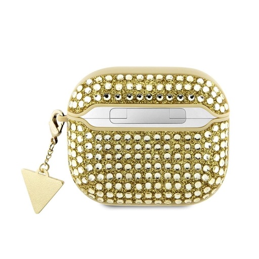 Guess Rhinestones Triangle Metal Logo husă AirPods 3 (Auriu) - GUA3HDGTPD