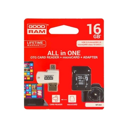 Goodram microSDHC + adapter + OTG cititor 16GB class10 card de memorie