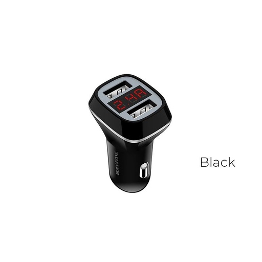 Borofone BZ3 auto încărcător (2xUSB port), LED indicator de stare,5V 2,4A, negru