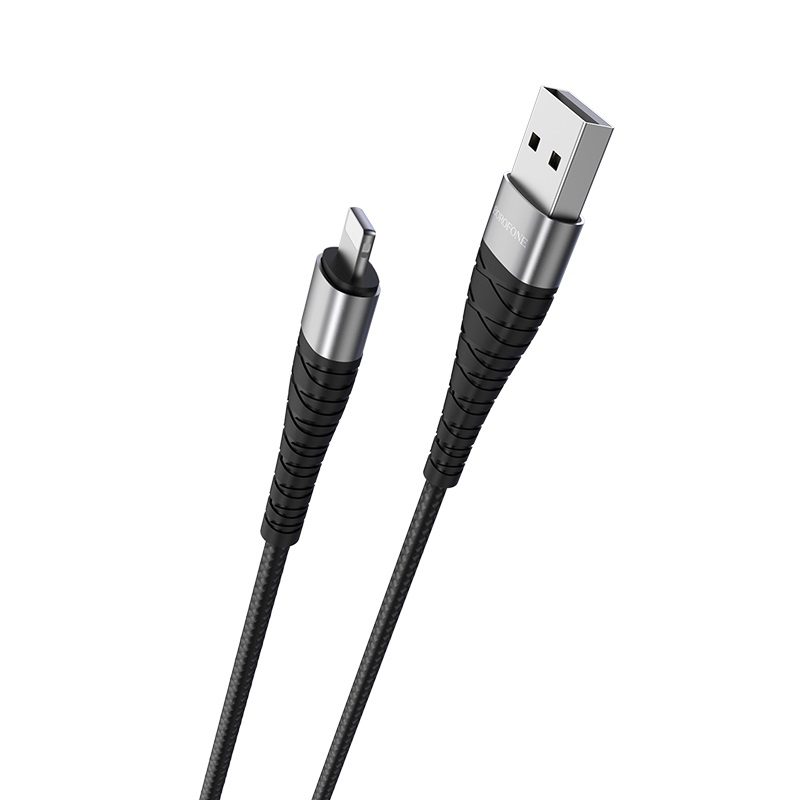 [6931474711984] Borofone BX32 lightning cable (fabric cover), 5A, 0,25m, black
