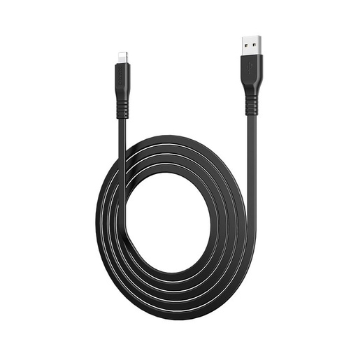 Borofone BX23 lightning cablu (plat design), plat, 2,4A, 1m, negru