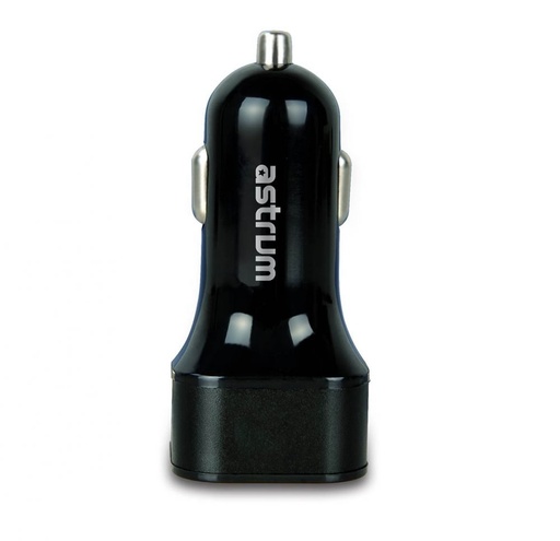Astrum auto încărcător (2 USB port, microUSB cablu), 4,8A, negru