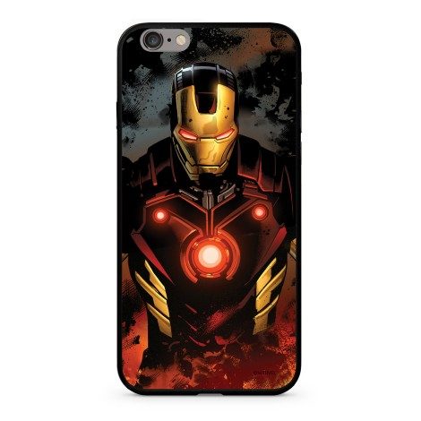 [MPCIMAN7808] Apple iPhone XS Max Marvel Iron Man 023 glass back cover case, (Black) - MPCIMAN7808