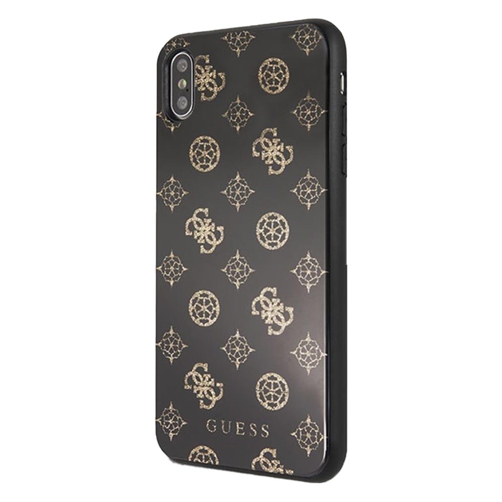 [GUHCI65TGGPBK] Apple iPhone XS Max Guess Peony G Double Layer Glitter case (Black) - GUHCI65TGGPBK