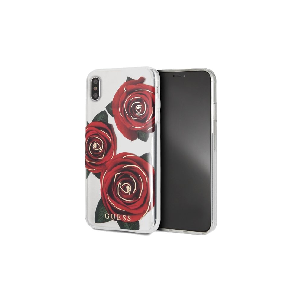 [GUHCI65ROSTR] Apple iPhone XS Max Guess Flower Desire case (Clear) - GUHCI65ROSTR