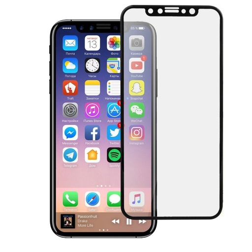 Apple iPhone X/XS/11 Pro 5D sticlă securizată complet pentru ecran, transparent (negru ramă)