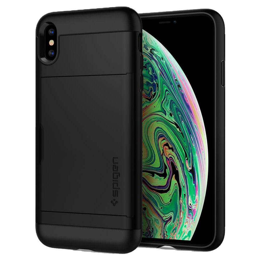 [SPG-SLIM-IPHXS-BK] Apple iPhone X / iPhone XS Spigen slim armor CS shockproof back cover case (Black)