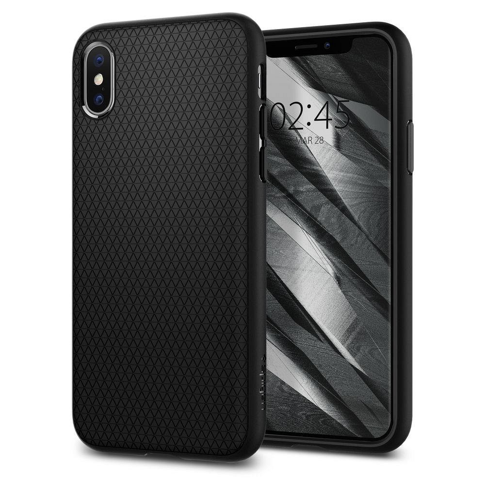 [8809613766080] Apple iPhone X / iPhone XS Spigen liquid air premium back cover case (Black)