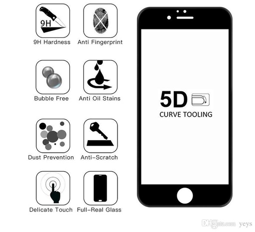 Apple iPhone SE 2020/ SE 2022 5D sticlă securizată complet pentru ecran, transparent (negru ramă)