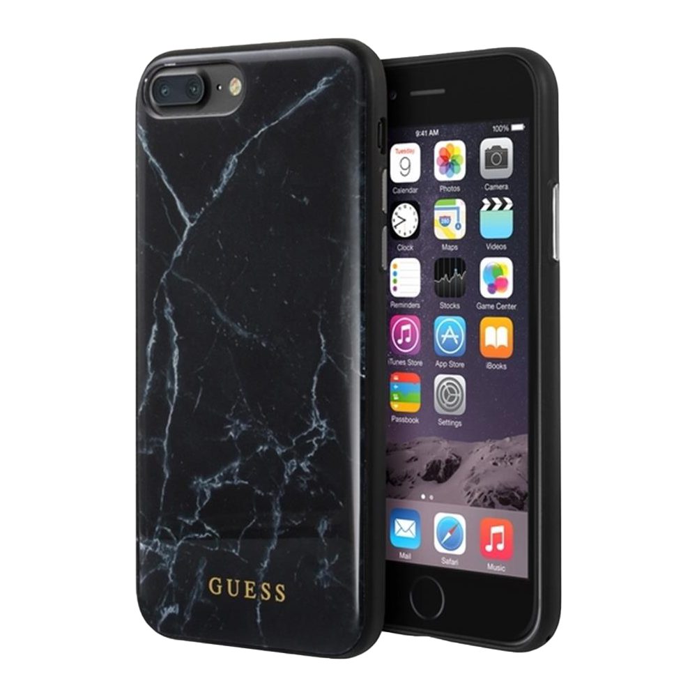 [GUHCI8LHYMABK] Apple iPhone 7/8 Plus Guess Marble case (Black) - GUHCI8LHYMABK